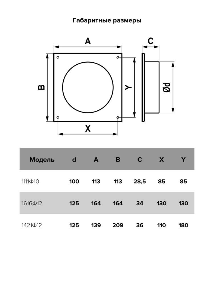Фланец Ф D100 113х113 пластик ERA