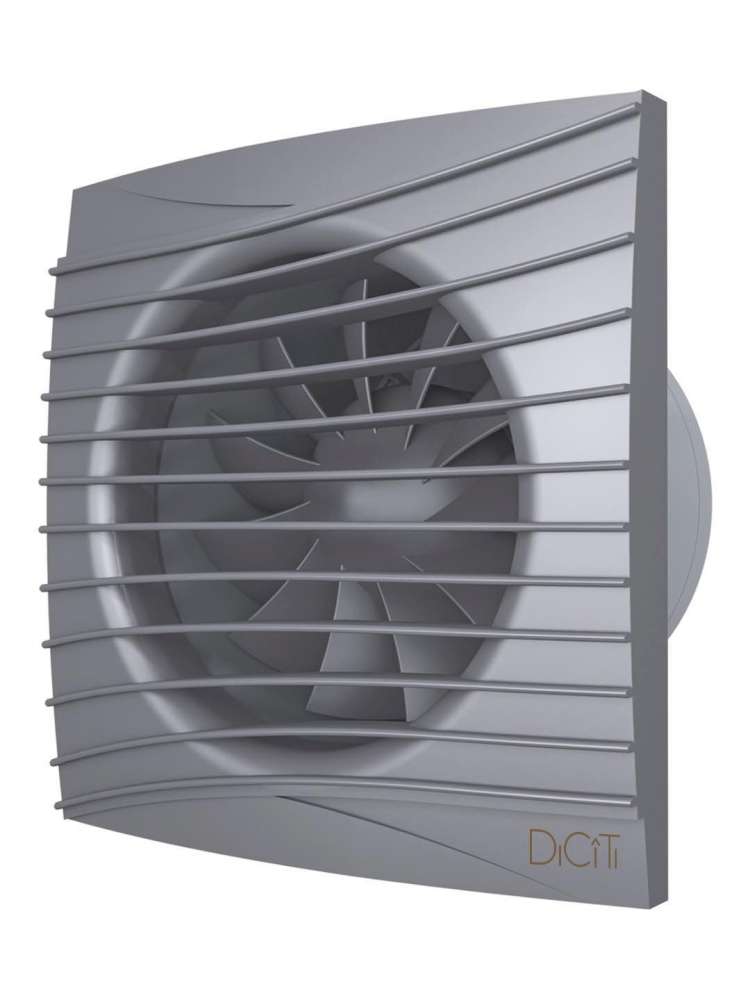 Вентилятор накладной SILENT D125 обратный клапан Dark gray metal DICITI