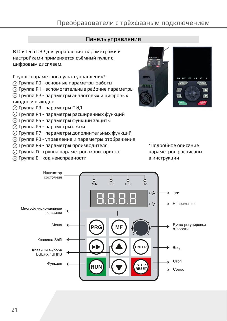 Панель управления D32 Dastech D32-T3-37G/45P